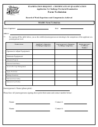 Farm Technician Application to Challenge Provincial Examination - Prince Edward Island, Canada, Page 3