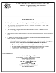 Cabinetmaker Application to Challenge Interprovincial Examination - Prince Edward Island, Canada, Page 2