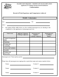 Cabinetmaker Application to Challenge Interprovincial Examination - Prince Edward Island, Canada, Page 3