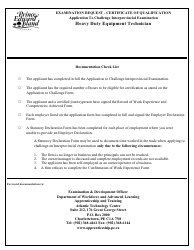 Heavy Duty Equipment Technician Application to Challenge Interprovincial Examination - Prince Edward Island, Canada, Page 2