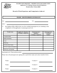 Ironworker Generalist Application to Challenge Interprovincial Examination - Prince Edward Island, Canada, Page 3