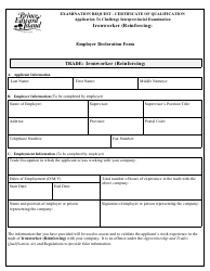 Ironworker (Reinforcing) Application to Challenge Interprovincial Examination - Prince Edward Island, Canada, Page 6