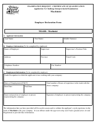 Machinist Application to Challenge Interprovincial Examination - Prince Edward Island, Canada, Page 6