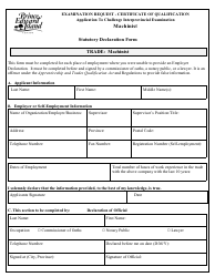 Machinist Application to Challenge Interprovincial Examination - Prince Edward Island, Canada, Page 7