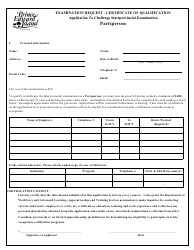 Partsperson Application to Challenge Interprovincial Examination - Prince Edward Island, Canada