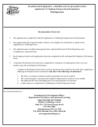 Partsperson Application to Challenge Interprovincial Examination - Prince Edward Island, Canada, Page 2