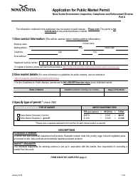 Application for Public Market Permit - Nova Scotia, Canada