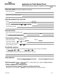 Application for Public Market Permit - Nova Scotia, Canada, Page 2