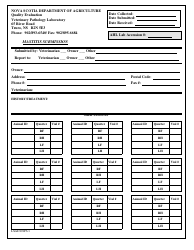 Form LSAD101F6.1 &quot;Mastitis Test Submission Form&quot; - Nova Scotia, Canada