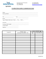 Document preview: Form LSAD100F19.4 Calibration Sample Submission Form - Nova Scotia, Canada
