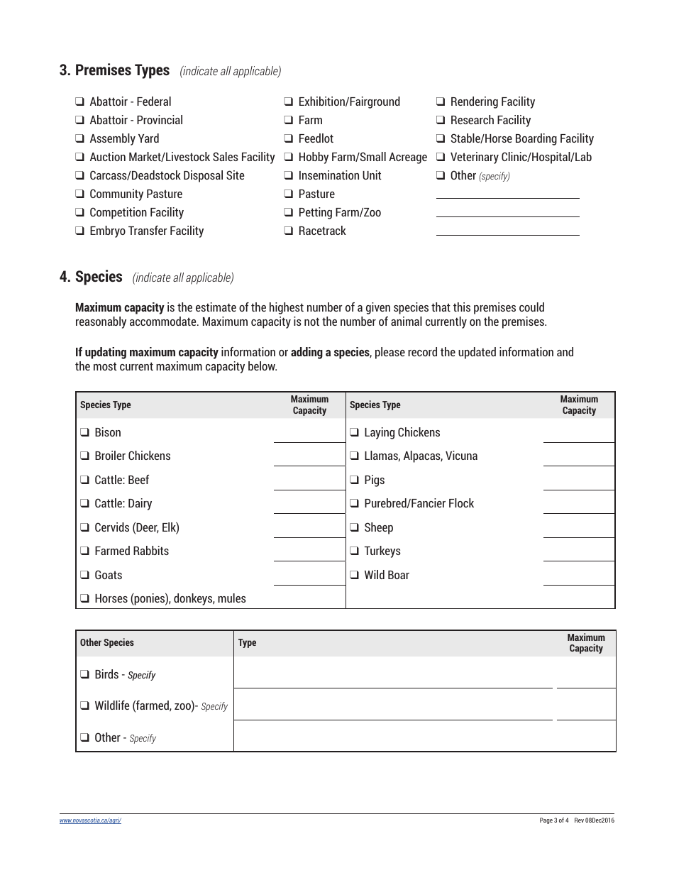 Nova Scotia Premises Identification Program Application Form - Nova Scotia, Canada, Page 3