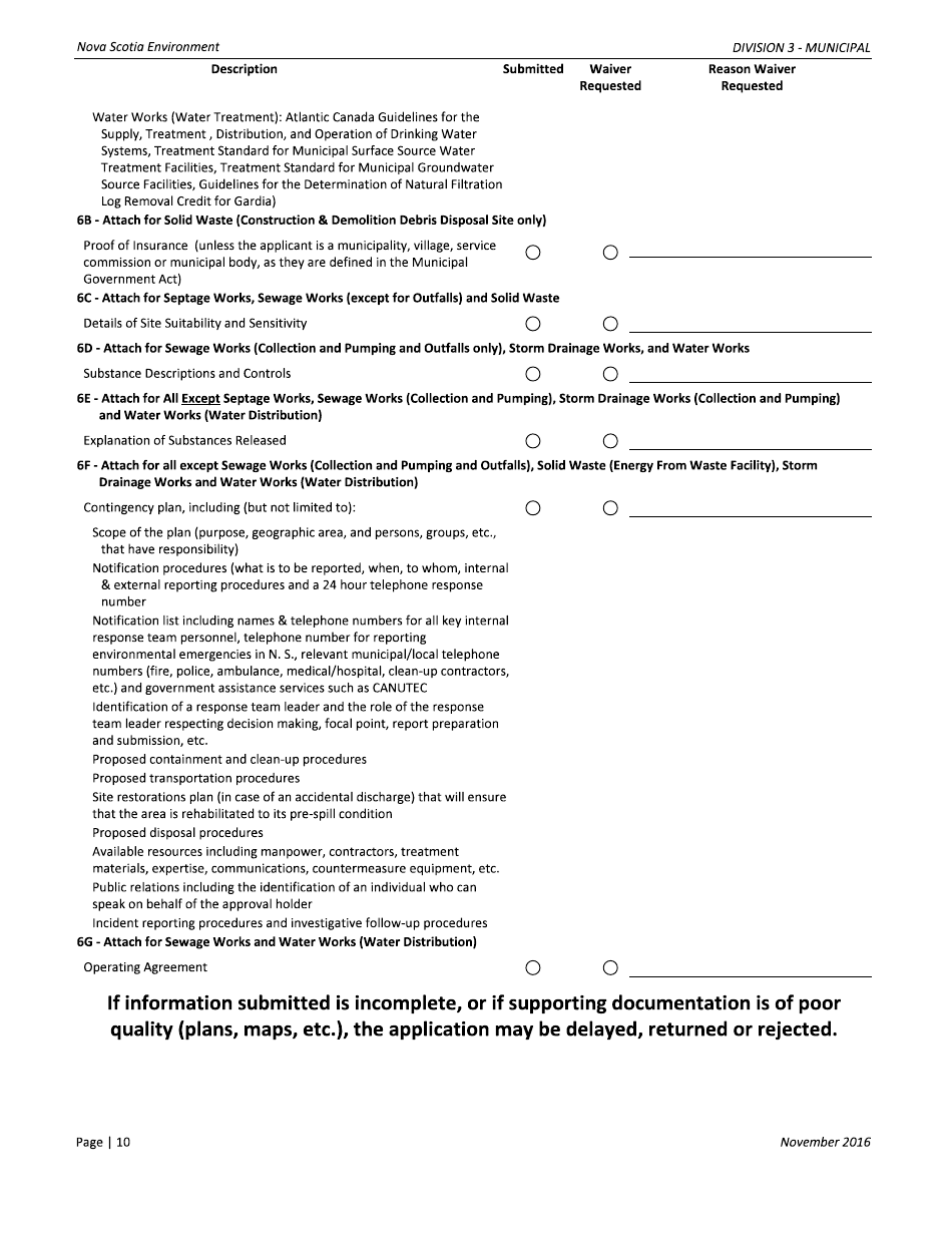 Application for Approval - Municipal - Nova Scotia, Canada, Page 10