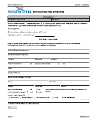Application for Approval - Municipal - Nova Scotia, Canada