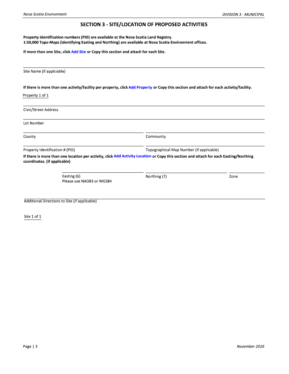 Application for Approval - Municipal - Nova Scotia, Canada, Page 3
