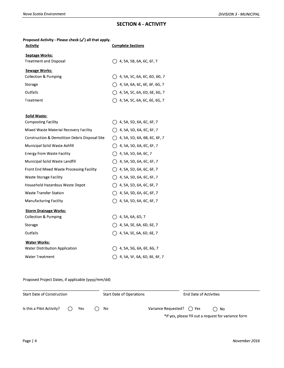 Application for Approval - Municipal - Nova Scotia, Canada, Page 4