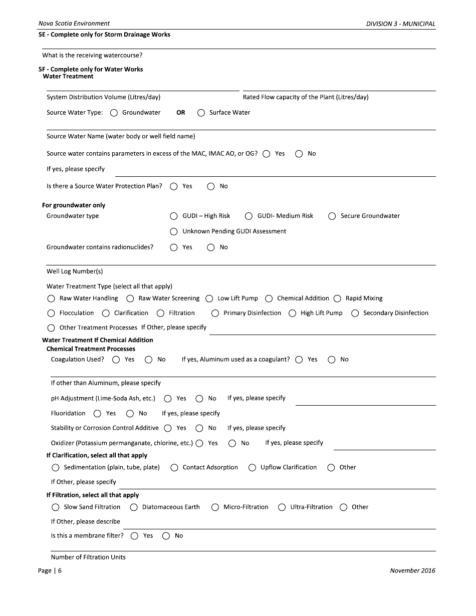 Application for Approval - Municipal - Nova Scotia, Canada, Page 6