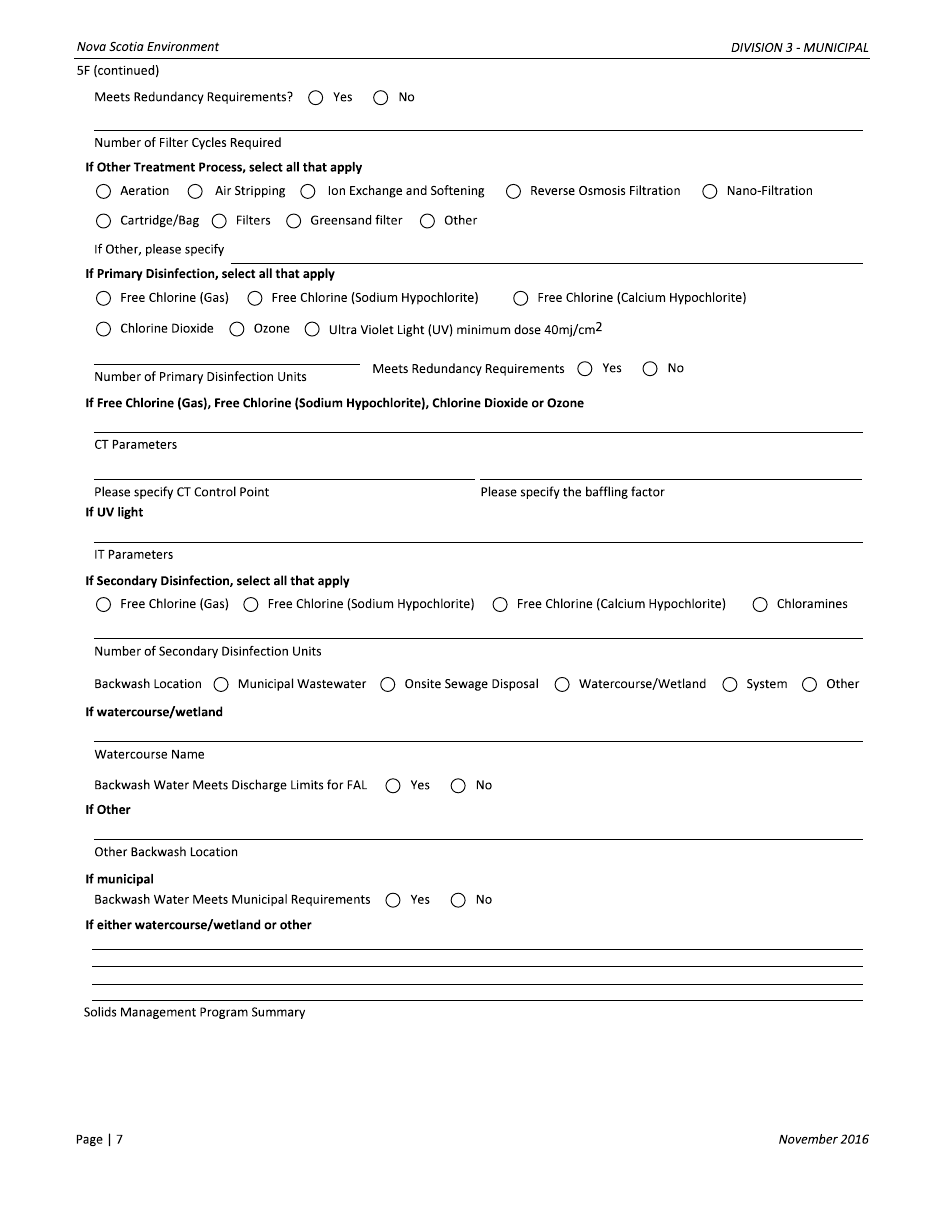 Application for Approval - Municipal - Nova Scotia, Canada, Page 7