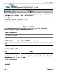 Document preview: Pesticide (Use or Storage) Application for Approval - Nova Scotia, Canada