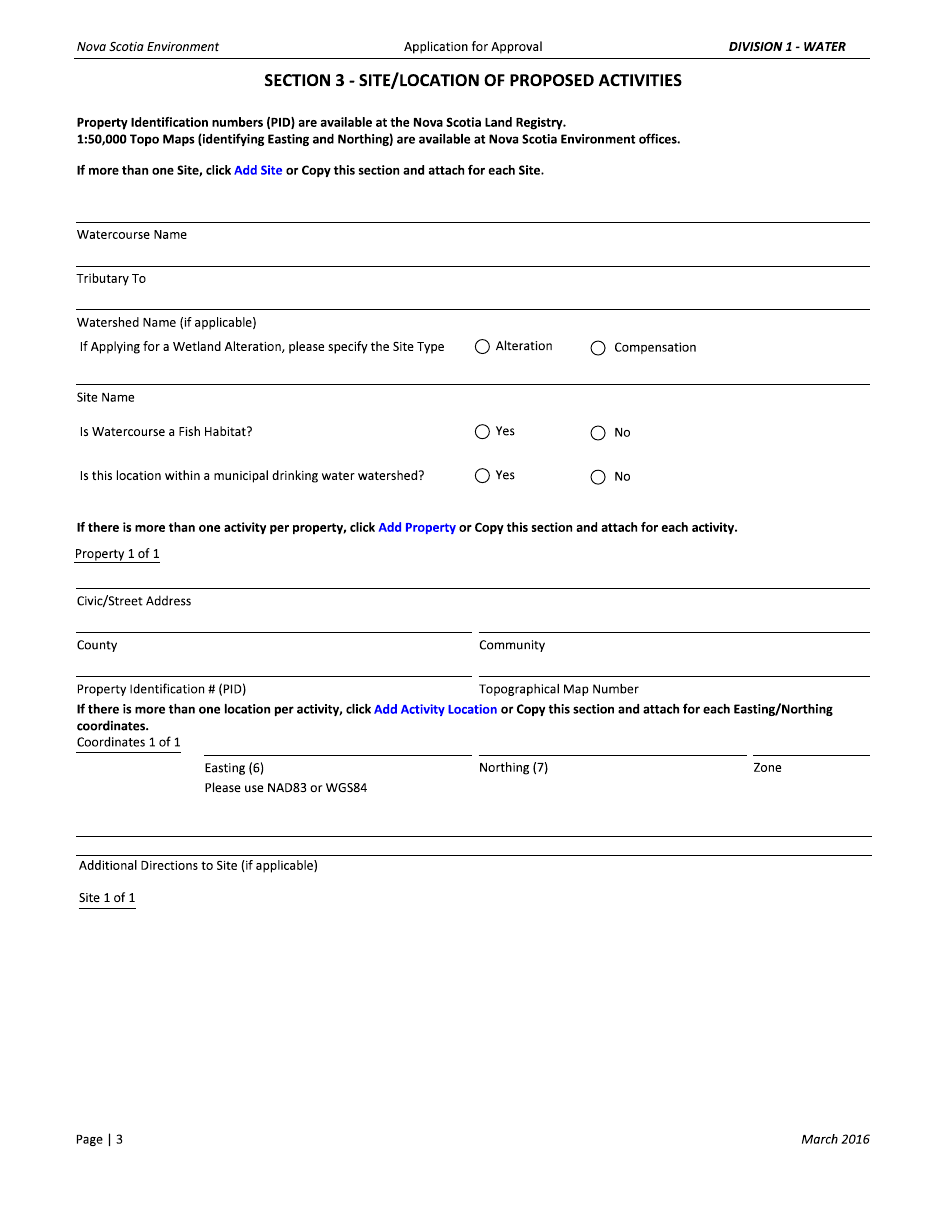 Watercourse Alteration Application for Approval - Nova Scotia, Canada, Page 3