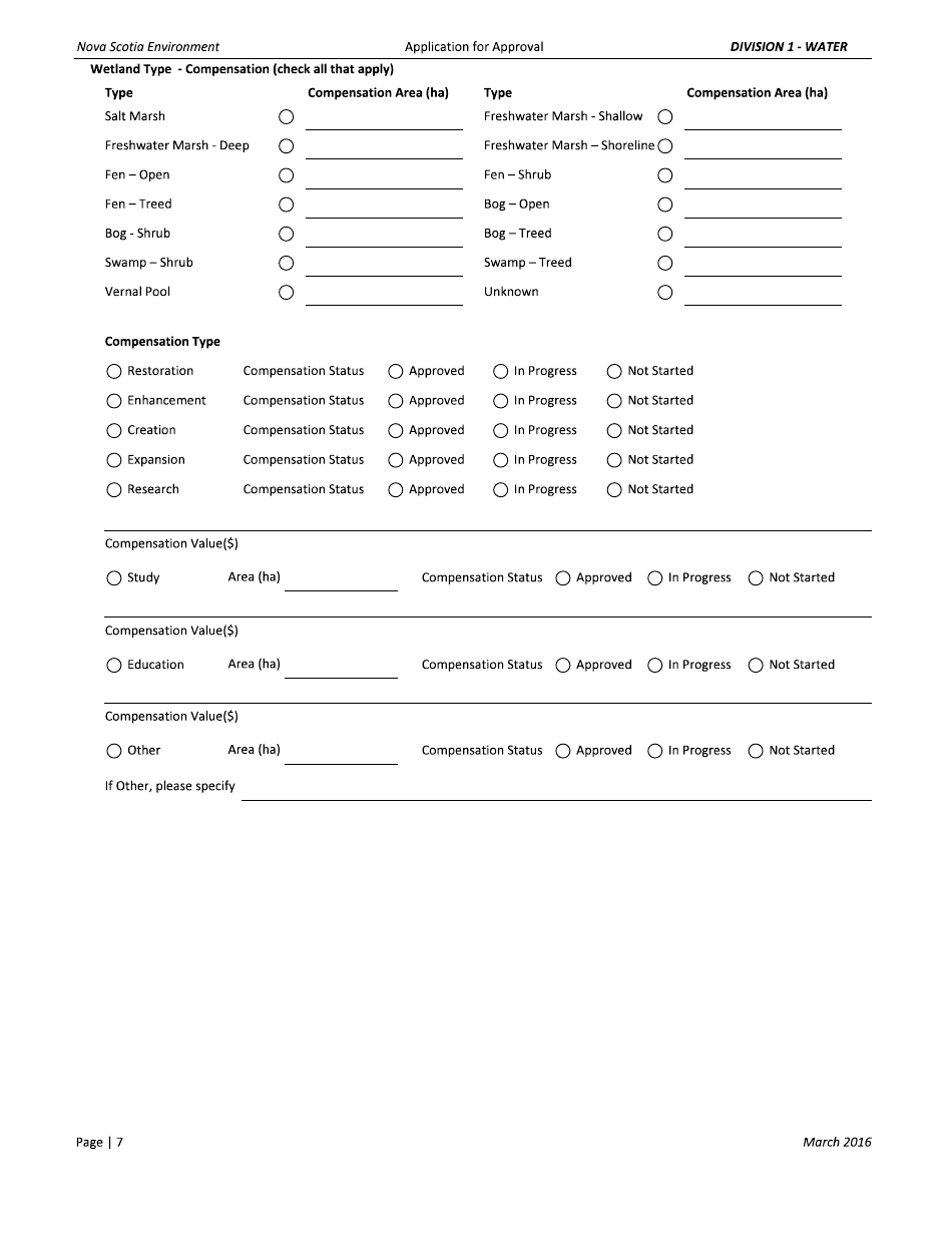 Watercourse Alteration Application for Approval - Nova Scotia, Canada, Page 7