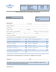 Application for a Pesticide Certificate - Nova Scotia, Canada, Page 2