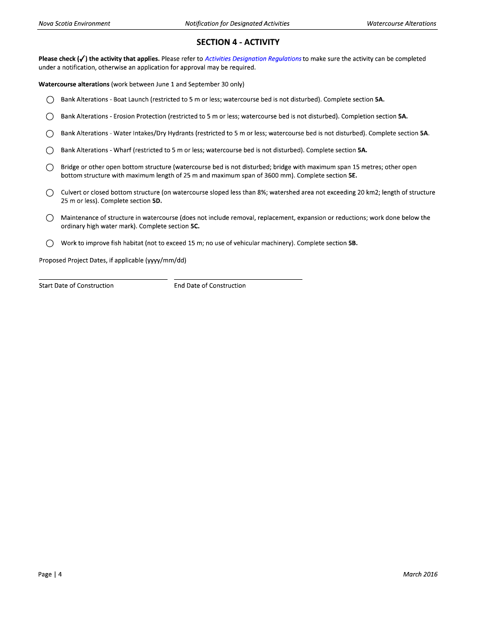 Notification Form - Nova Scotia, Canada, Page 4