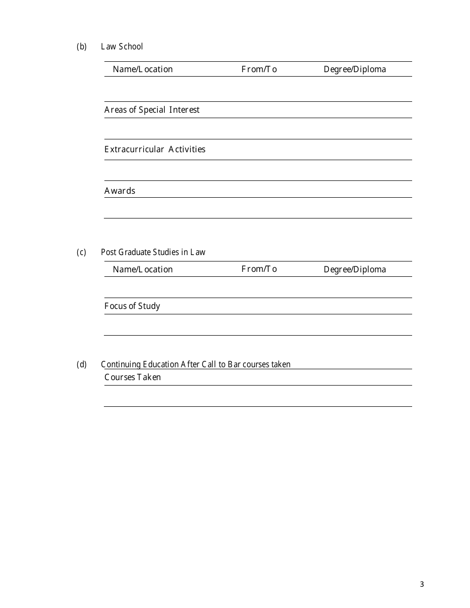 Provincial Judicial Application - Nova Scotia, Canada, Page 3