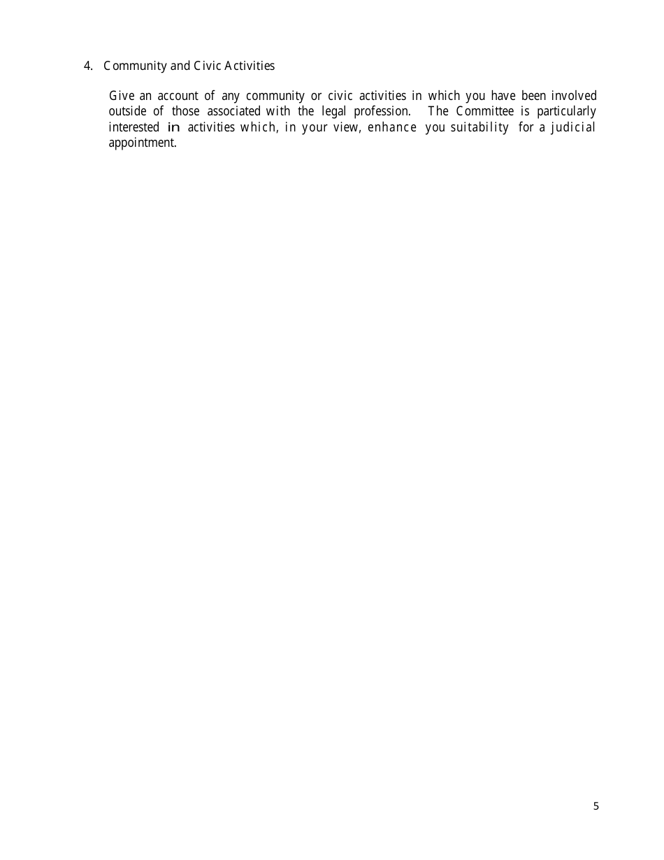 Provincial Judicial Application - Nova Scotia, Canada, Page 5