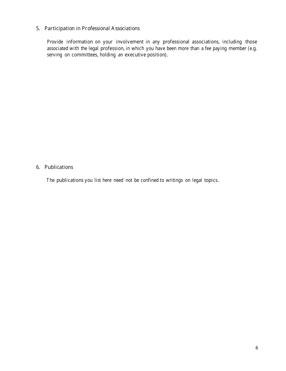 Provincial Judicial Application - Nova Scotia, Canada, Page 6