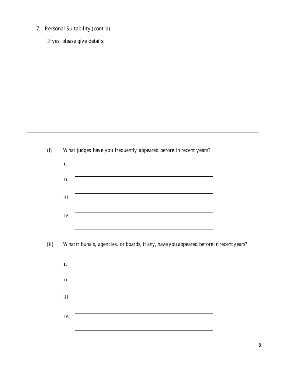 Provincial Judicial Application - Nova Scotia, Canada, Page 8