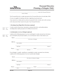 Peronal Directive Short Form - Nova Scotia, Canada, Page 5