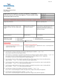 Form 2 Application for Business Licence Renewal - to Provide Security Services (Private Investigation, Private Guards and/or Armoured Vehicle Service) - Nova Scotia, Canada