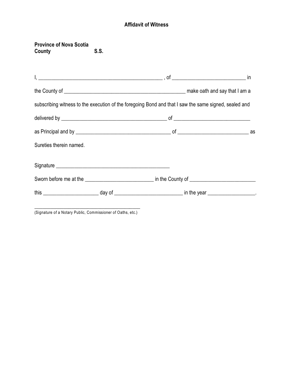 Form 5 Personal Bond - Nova Scotia, Canada, Page 3