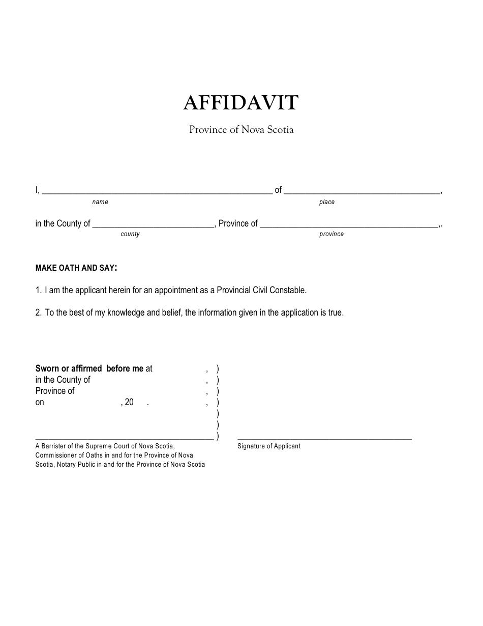 Application for Appointment as a Provincial Civil Constable Under the Police Services Act - Nova Scotia, Canada, Page 3