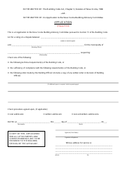 Document preview: Nova Scotia Building Advisory Committee Hearing Application Form - Nova Scotia, Canada
