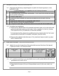 Inland Aquaculture Licence Application Form - New Brunswick, Canada, Page 3