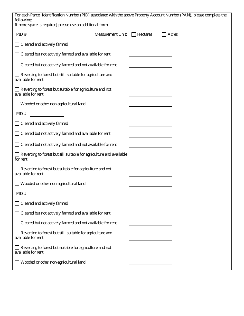 Registry of Agricultural Land and Farm Land Identification Program Application Form - New Brunswick, Canada, Page 2