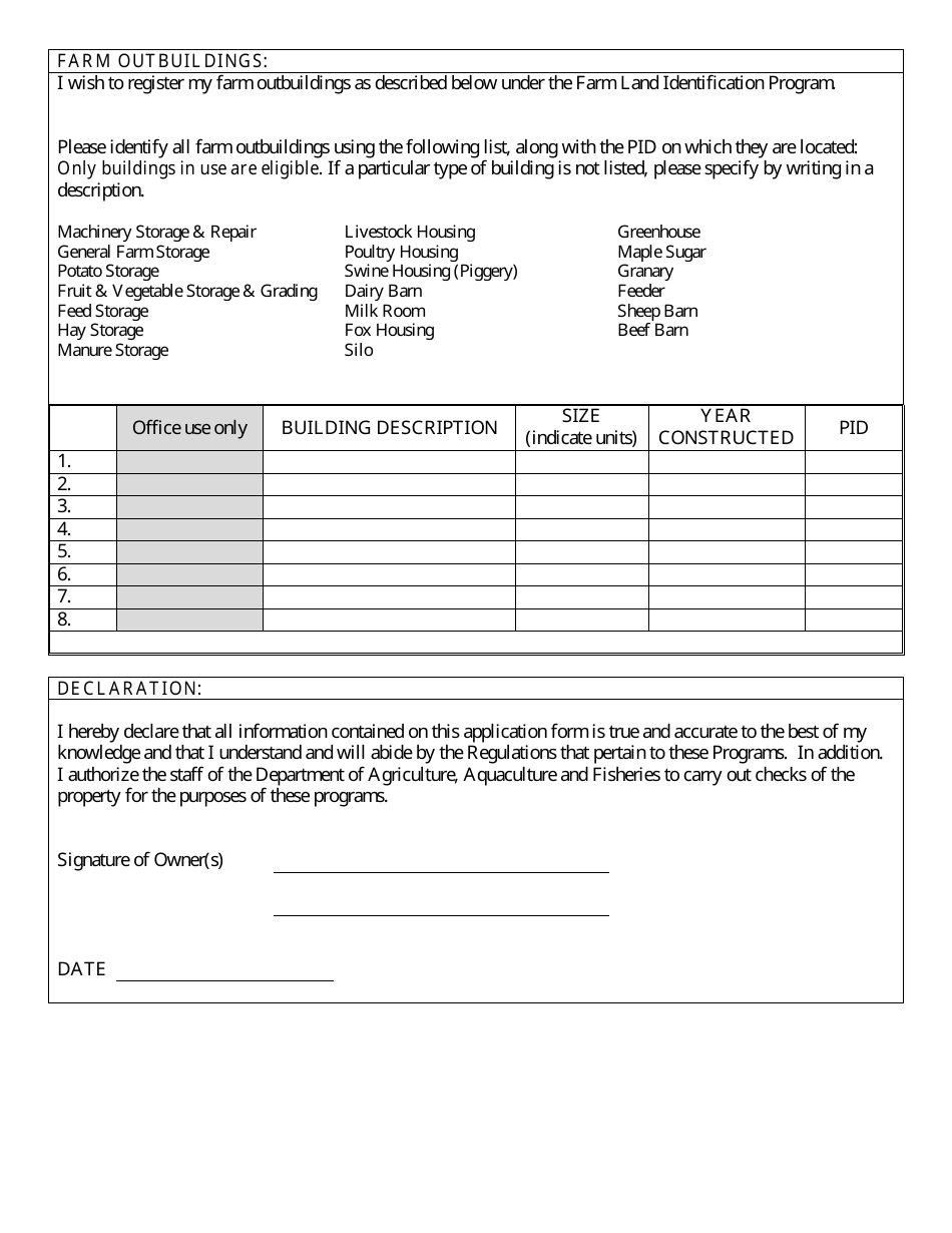 Registry of Agricultural Land and Farm Land Identification Program Application Form - New Brunswick, Canada, Page 3