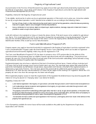 Registry of Agricultural Land and Farm Land Identification Program Application Form - New Brunswick, Canada, Page 5