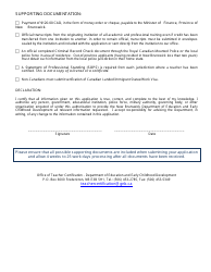 Form D Interim Teacher&#039;s Certificate - United States Educated Teacher - New Brunswick, Canada, Page 2