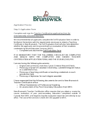 Form C Teacher Certification Application Form for Internationally Educated Teachers - New Brunswick, Canada, Page 10