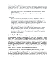 Form C Teacher Certification Application Form for Internationally Educated Teachers - New Brunswick, Canada, Page 3