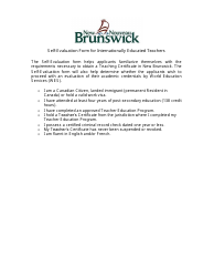 Form C Teacher Certification Application Form for Internationally Educated Teachers - New Brunswick, Canada, Page 4
