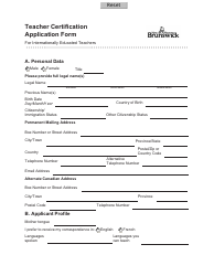 Form C Teacher Certification Application Form for Internationally Educated Teachers - New Brunswick, Canada, Page 8