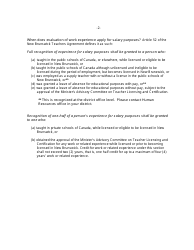 Form G Evaluation of Work Experience for Salary Purposes - New Brunswick, Canada, Page 2