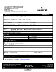 Acquiring Crown Land Application Form - New Brunswick, Canada, Page 2