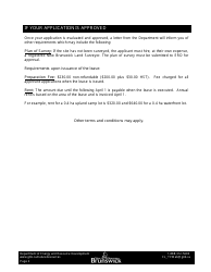 Application Form - Camp Lot Lease - New Brunswick, Canada, Page 2