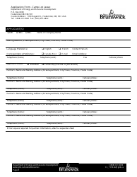 Application Form - Camp Lot Lease - New Brunswick, Canada, Page 3