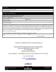 Application Form - Camp Lot Lease - New Brunswick, Canada, Page 4