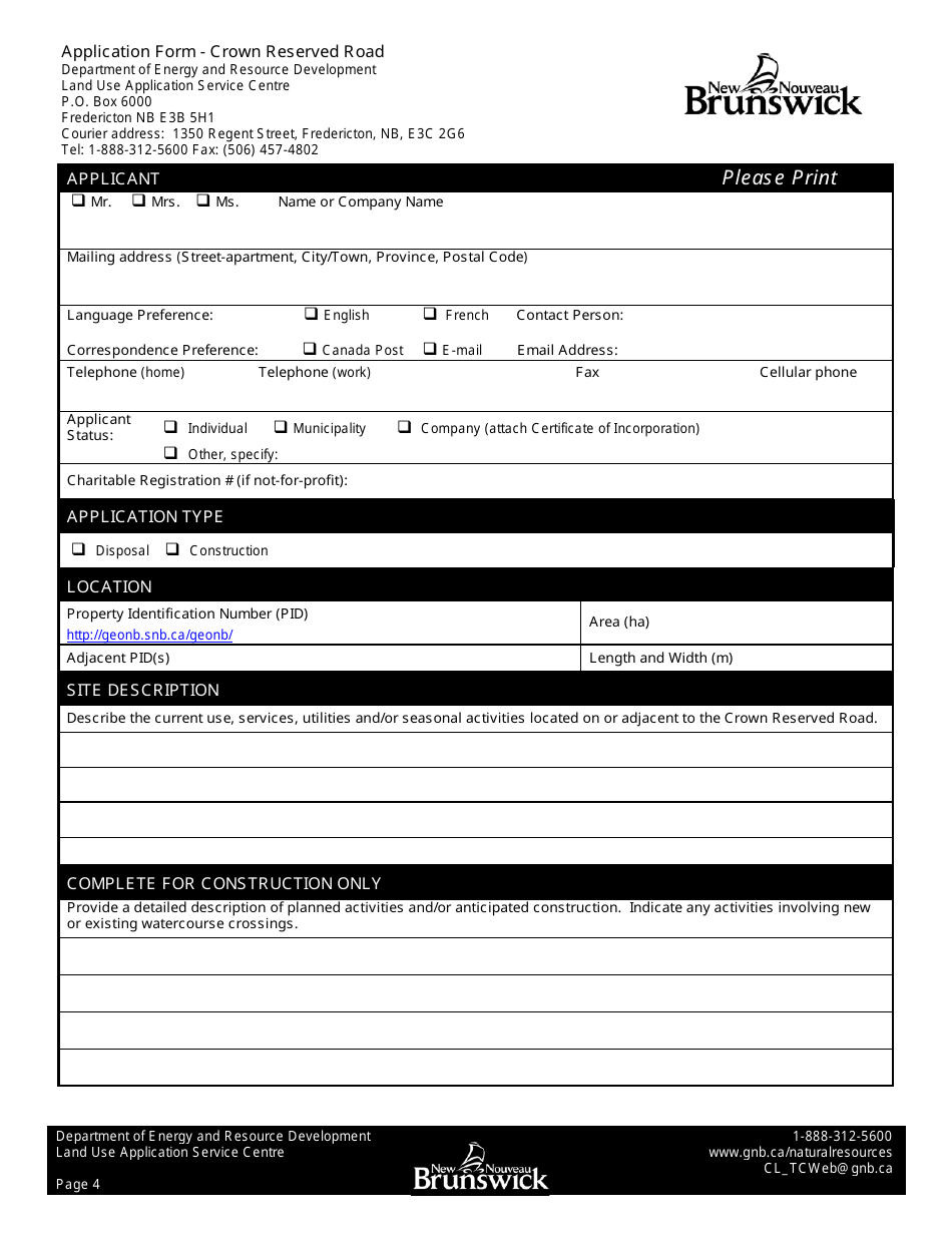Crown Reserved Road Application - New Brunswick, Canada, Page 3